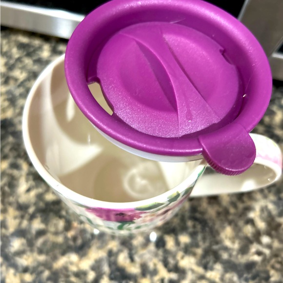 Ceramic Coffe Mug w Thermal Travel Lid- Floral Quote Make Things Happen - Picture 5 of 6